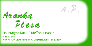 aranka plesa business card